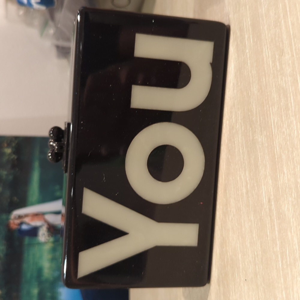 Edie Parker”YOU” Glow in the Dark Clutch w/original velvet bag